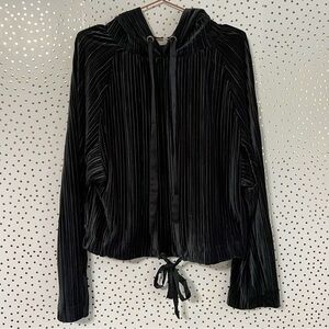 Rachel Roy Velvet Accordion Hoodie
